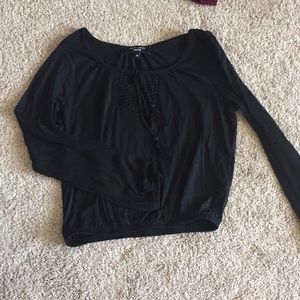 New Look black boho crop top
